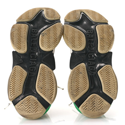 Balenciaga Fabric Mesh Washed Effect Womens Triple S Sneakers 39 Dark Green White 6 of 7