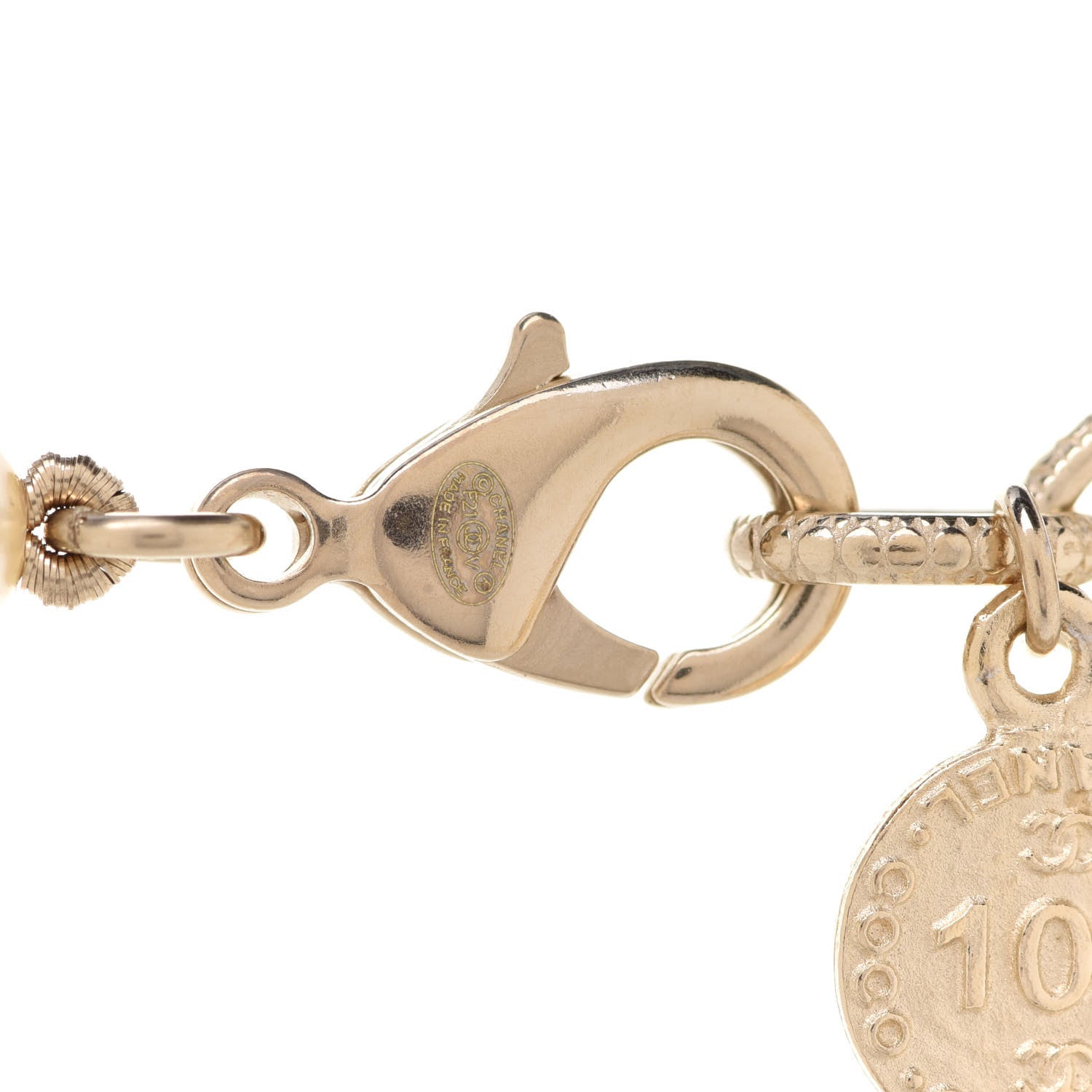 Chanel Pearl CC 100th Anniversary Necklace Light Gold 7 of 8