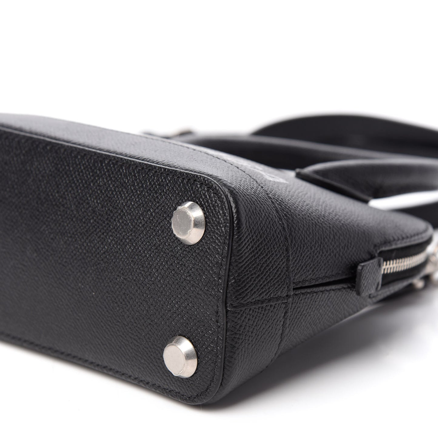 Signature Grained Calfskin XXS Ville Top Handle Bag Black