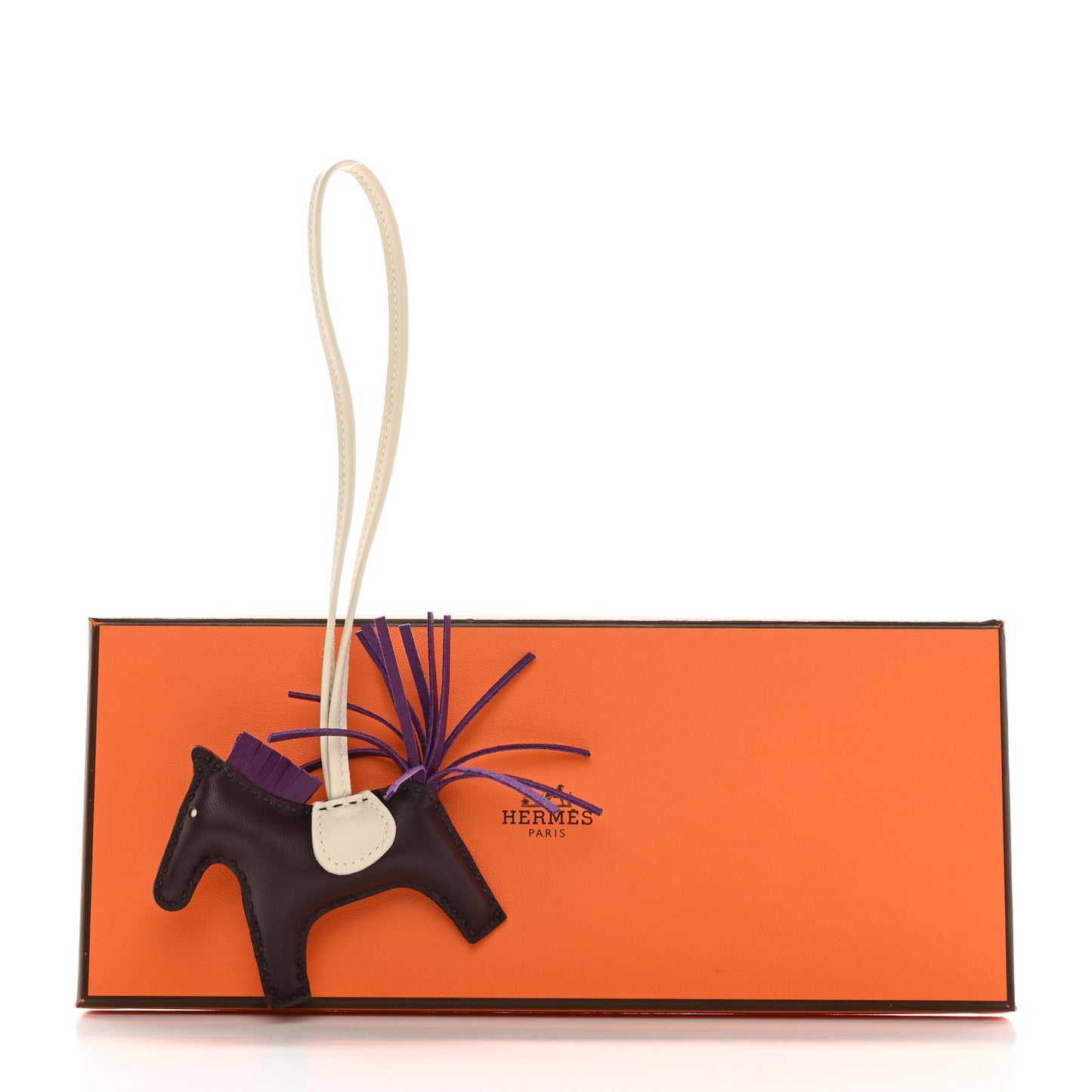 Milo Lambskin Grigri Rodeo Horse Bag Charm PM Rouge Sellier Craie Violet