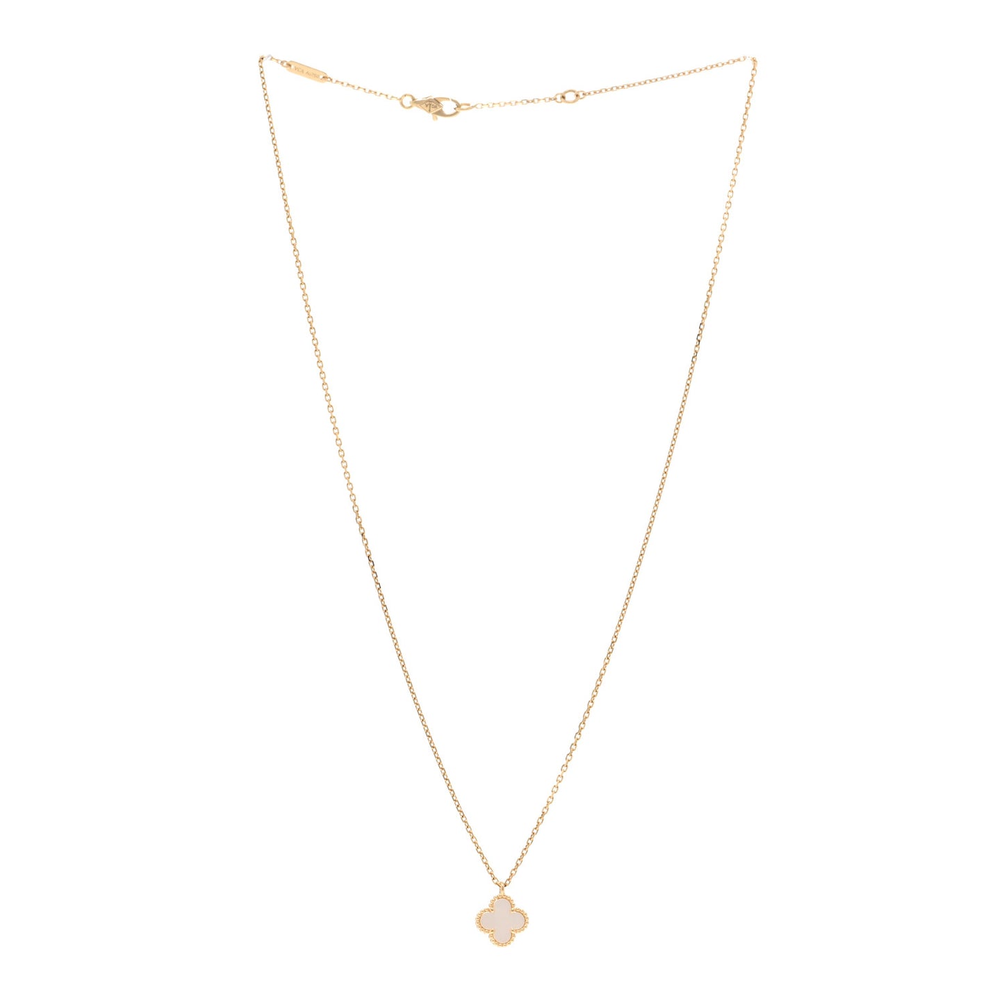 18K Yellow Gold Mother of Pearl Sweet Alhambra Pendant Necklace