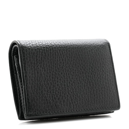 Gucci Pebbled Calfskin GG Marmont Card Case Black 3 of 8