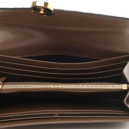 Fendi Vitello Soft F is Fendi Bi-Color FF 1974 Embossed Continental Envelope Wallet Maya Black 5 of 10