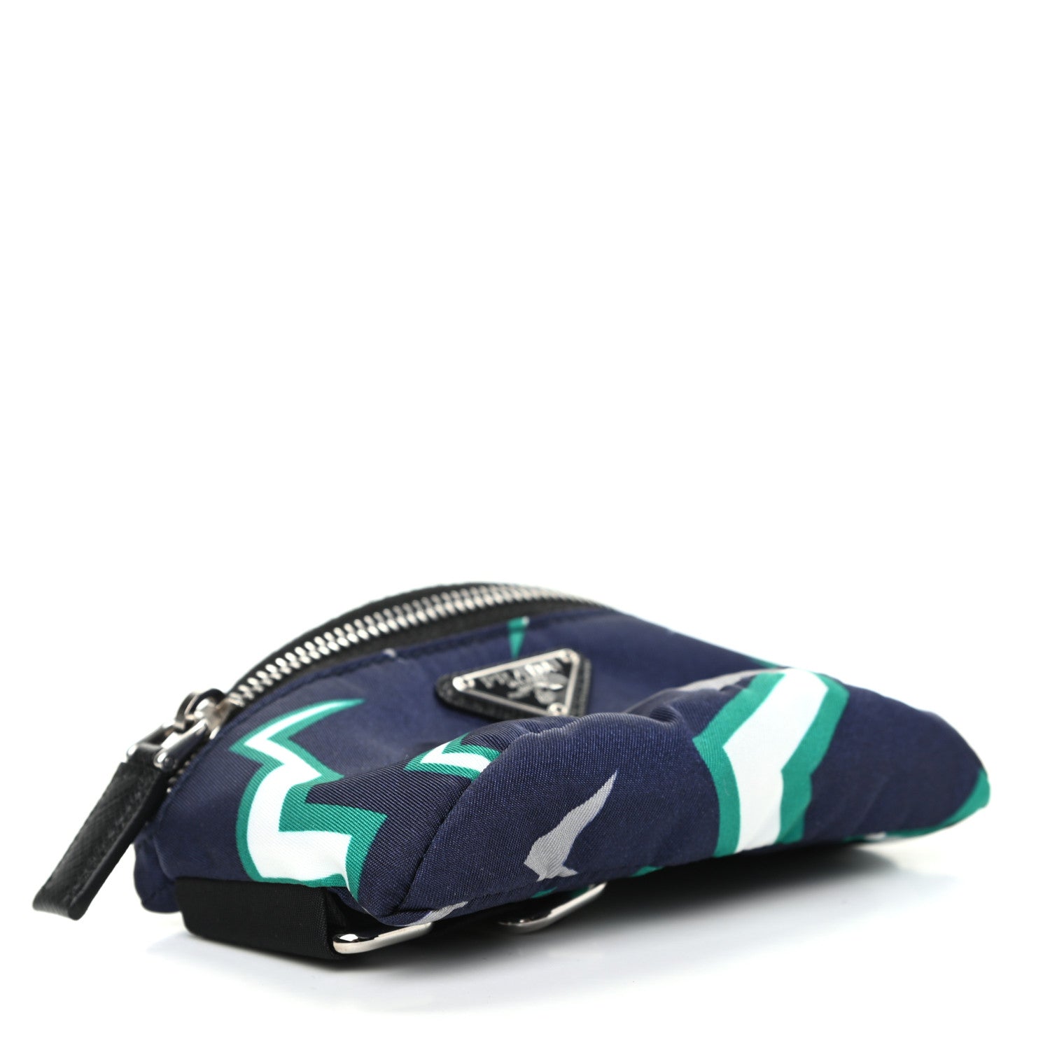 Prada X UNIVERSAL STUDIOS Tessuto Nylon Thunder Frankenstein Print Mini Arm Bag Blu Smeraldo 4 of 6