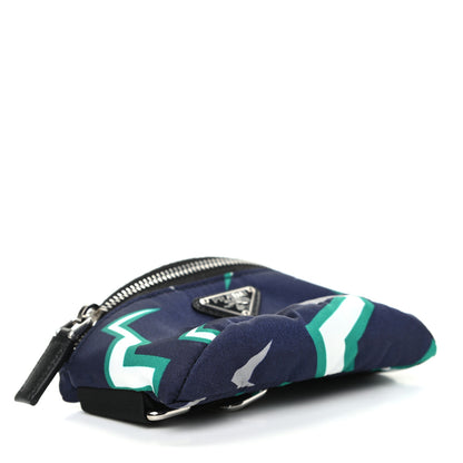 Prada X UNIVERSAL STUDIOS Tessuto Nylon Thunder Frankenstein Print Mini Arm Bag Blu Smeraldo 4 of 6