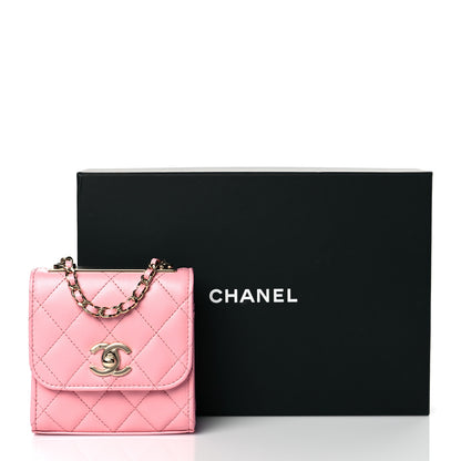 Chanel Lambskin Quilted Mini Trendy CC Clutch With Chain Pink 11 of 11