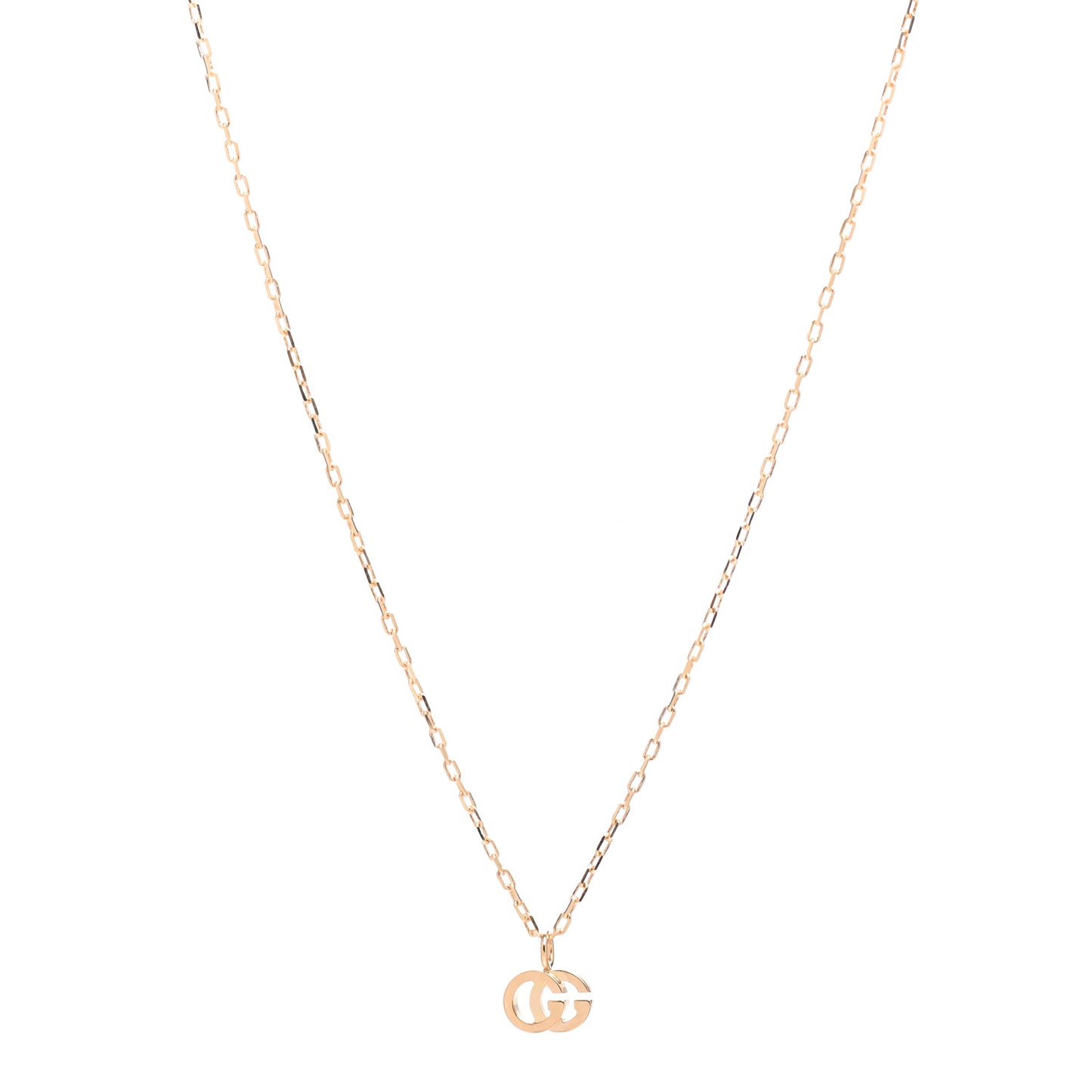 18K Yellow Gold Blue Topaz Running G Pendant Necklace