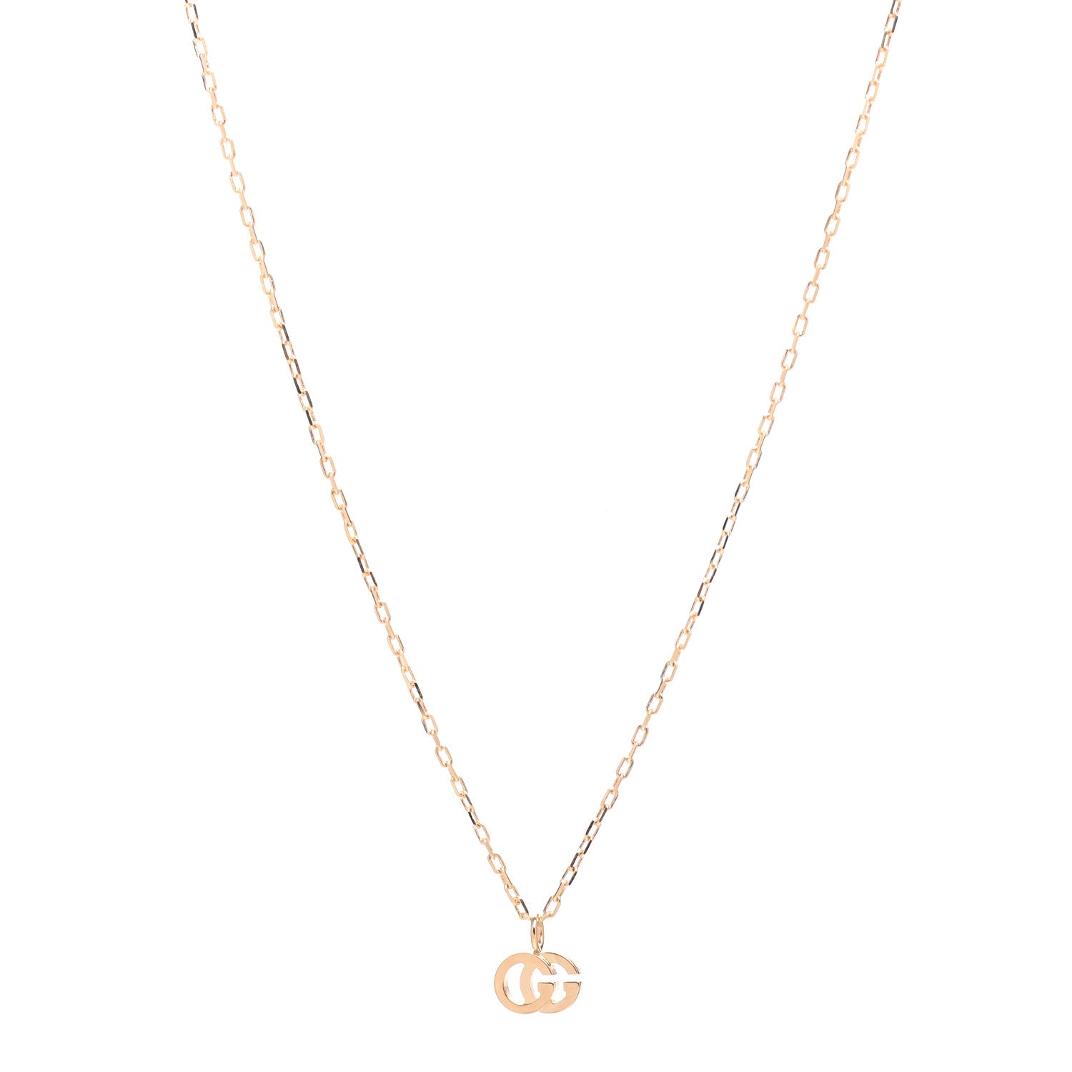 Gucci 18K Yellow Gold Blue Topaz Running G Pendant Necklace 1 of 4