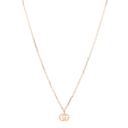 Gucci 18K Yellow Gold Blue Topaz Running G Pendant Necklace 1 of 4