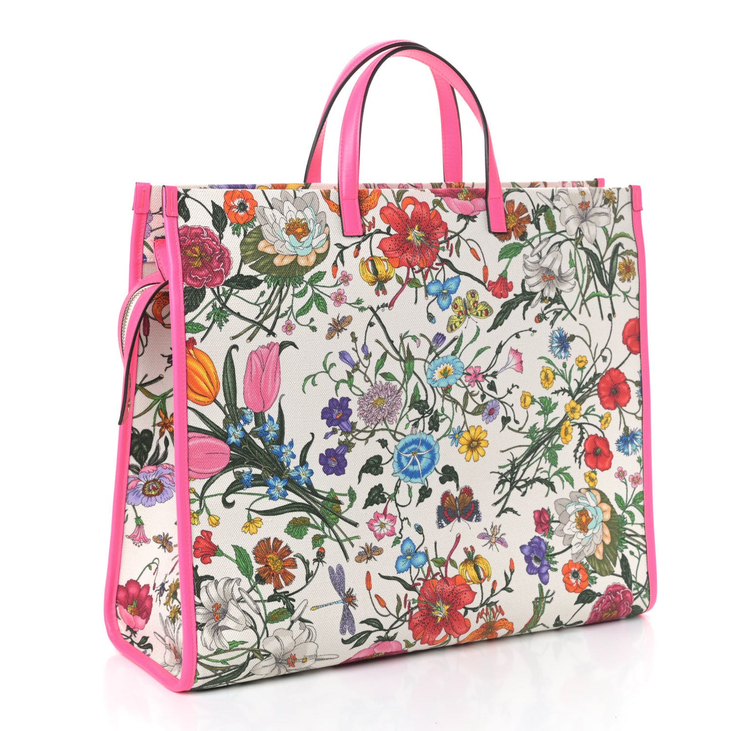 Canvas Large Flora Tote Pink Multicolor Fuchsia