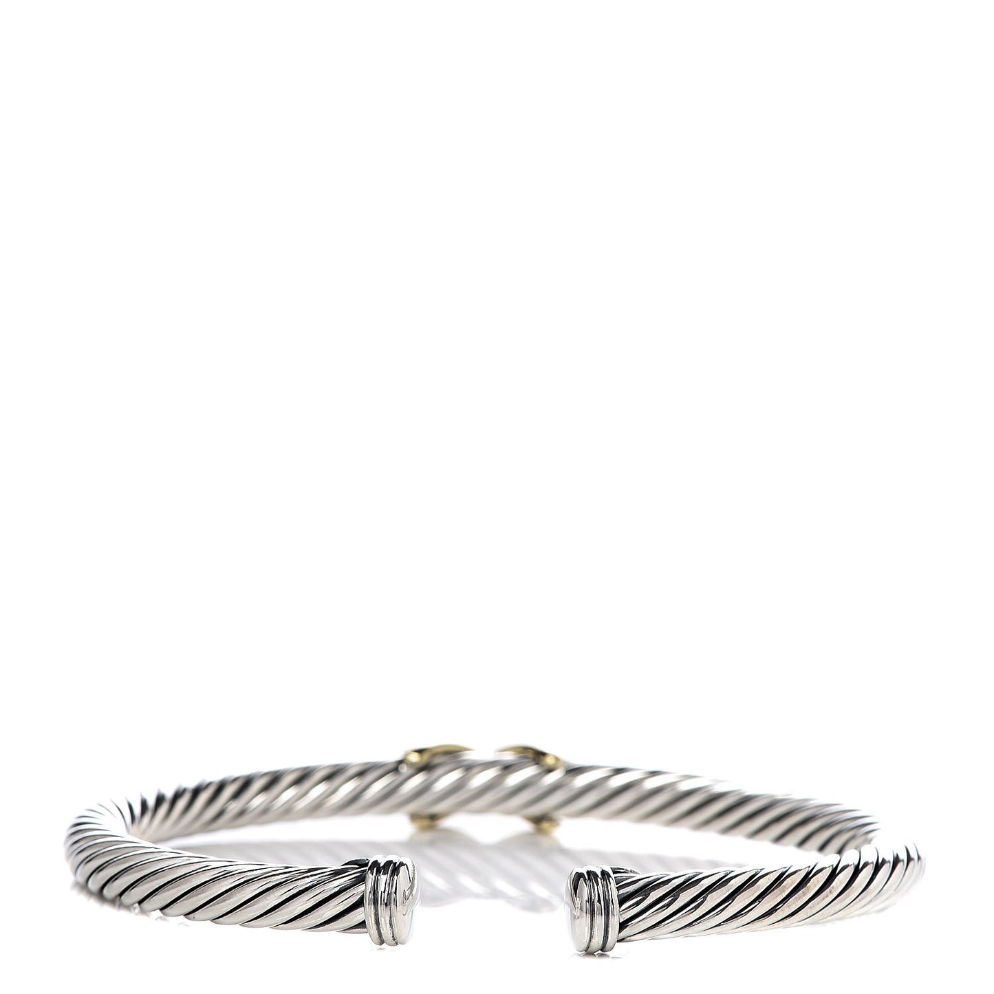 Sterling Silver 14K Yellow Gold 5mm X Station Cable Bracelet