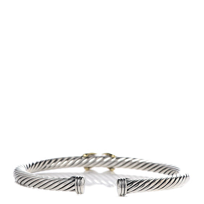 David Yurman Sterling Silver 14K Yellow Gold 5mm X Station Cable Bracelet 3 of 5