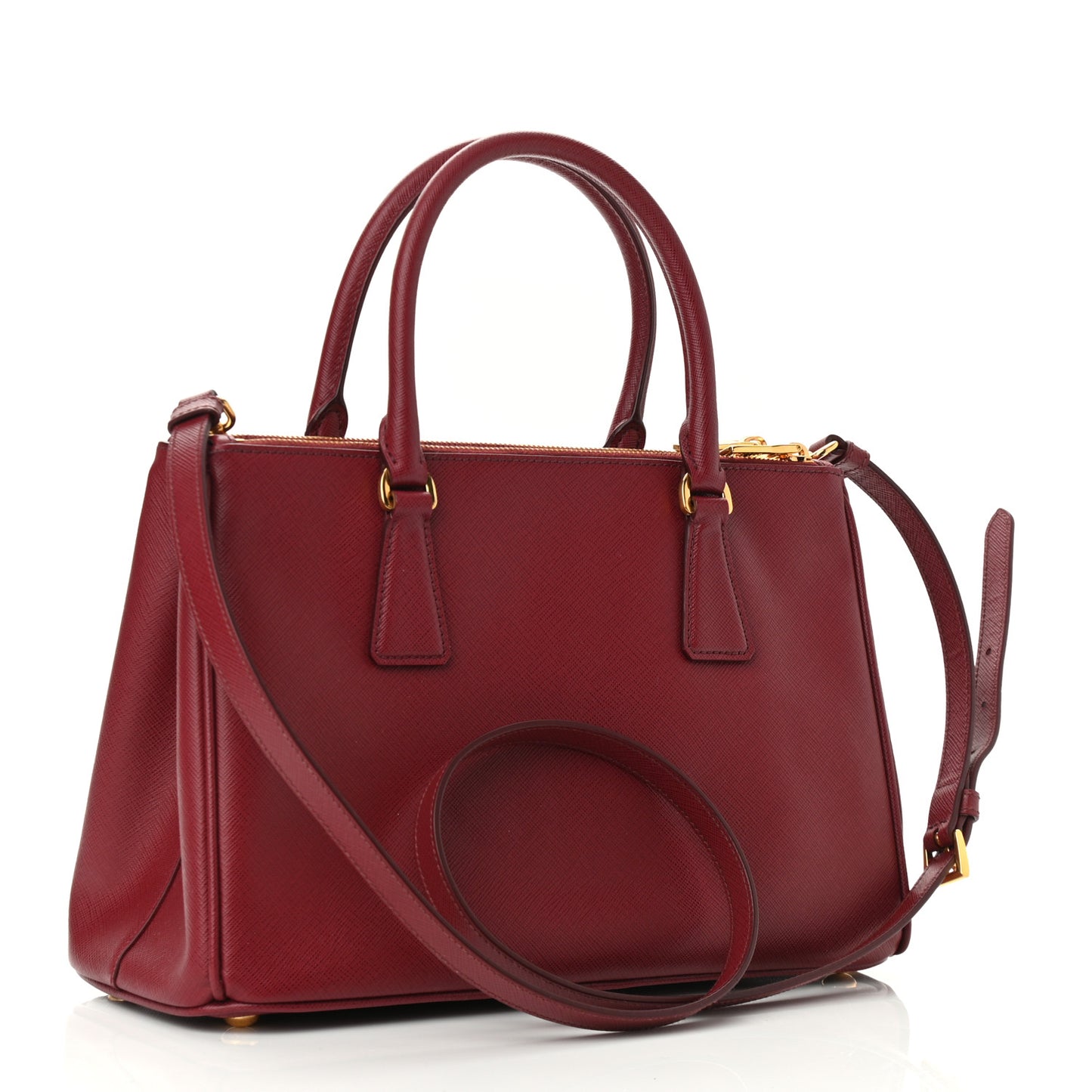 Saffiano Small Galleria Double Zip Tote Cerise