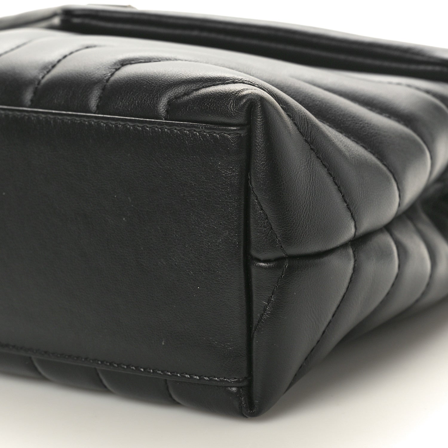 Saint Laurent Calfskin Y Quilted Monogram Small Loulou Chain Satchel Black 9 of 10