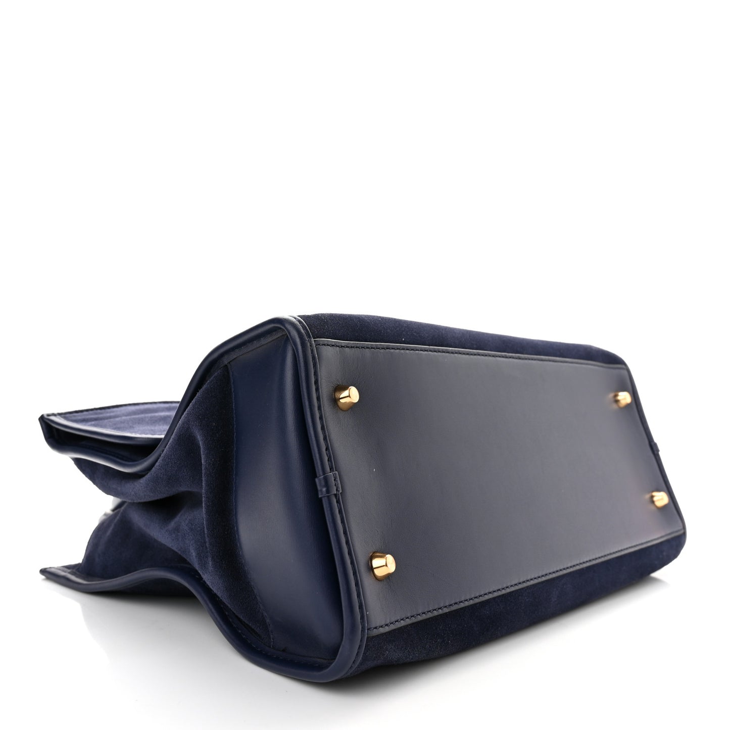Suede Madison Tote Weekender Bag Midnight Blue