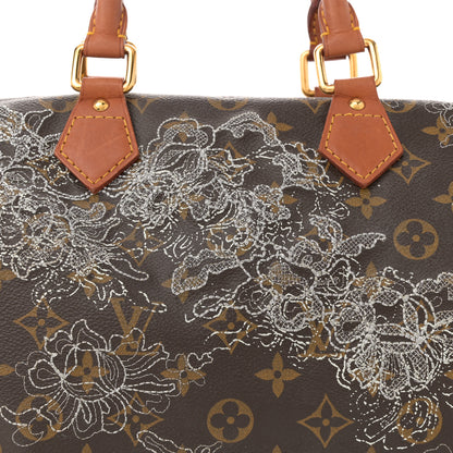 Louis Vuitton Monogram Dentelle Speedy 30 Silver 8 of 15