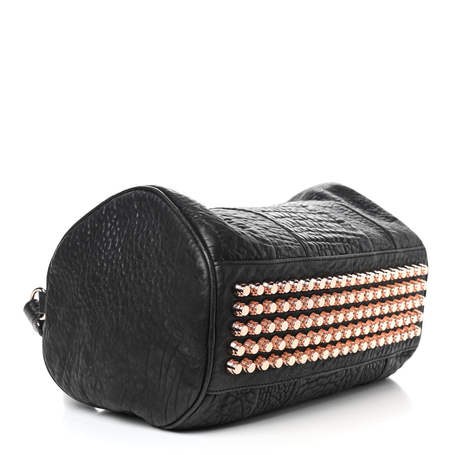 Alexander Wang Pebbled Lambskin Rocco Black Rose Gold Hardware 4 of 14