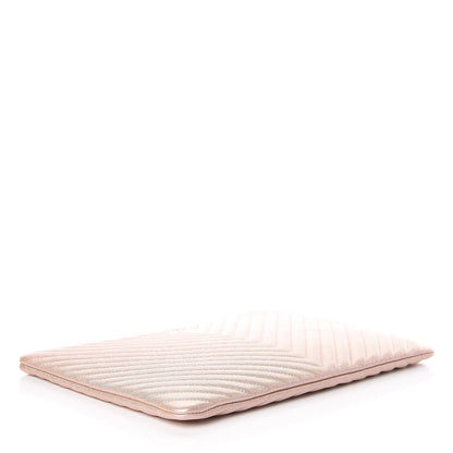 Chanel Iridescent Caviar Chevron Quilted Large Cosmetic Case Light Gold 4 of 11