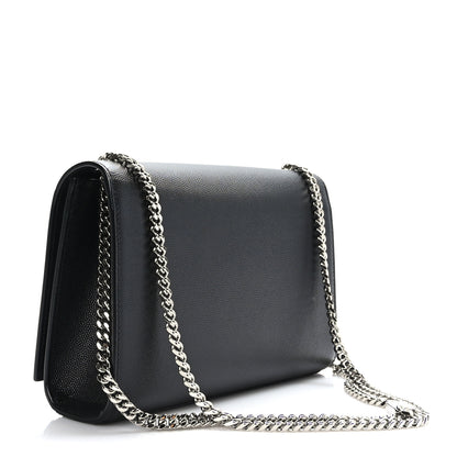 Saint Laurent Grain De Poudre Medium Classic Monogram Kate Satchel Black 3 of 8