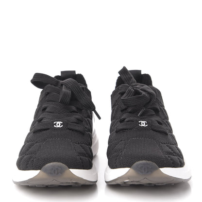 Chanel Mixed Fibers Quilted Womens CC Sneakers 35.5 Black 2 of 8
