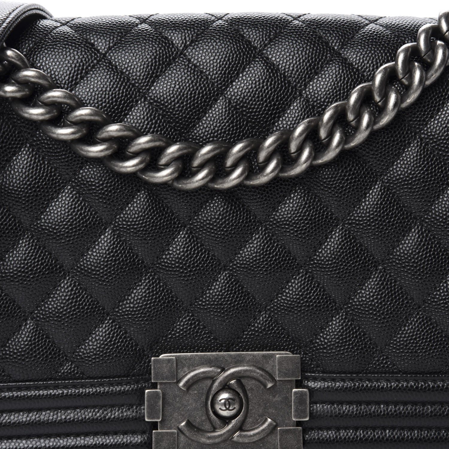 Chanel Caviar Quilted Medium Boy Flap Black 13 of 14