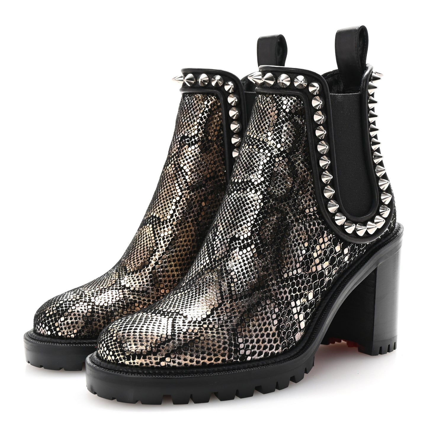 Suede Snakeskin Embossed Spiked Capahutta 70 Chelsea Boots 36.5