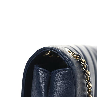 Chanel Sheepskin Chevron Quilted Medium Vintage Mademoiselle Flap Navy 11 of 11