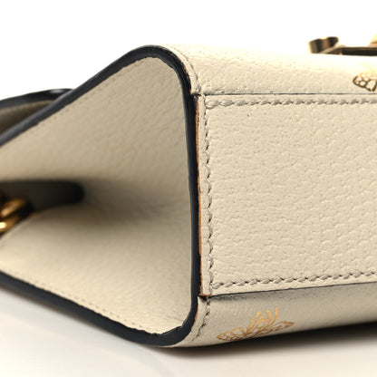Gucci Grained Calfskin Bee Star Small Padlock Shoulder Bag White 9 of 11