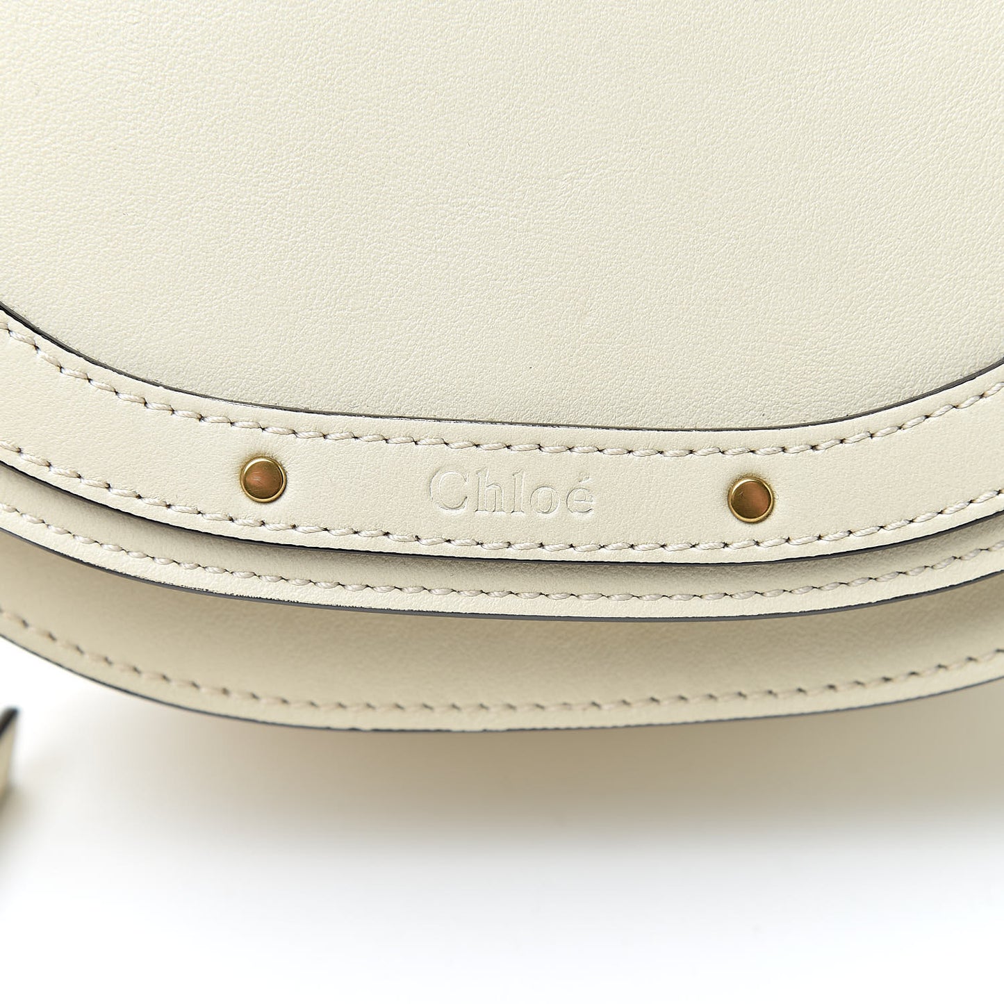 Calfskin Suede Small Nile Bracelet Bag Off White