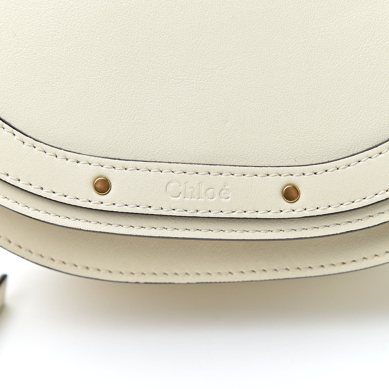Chloe Calfskin Suede Small Nile Bracelet Bag Off White 6 of 11