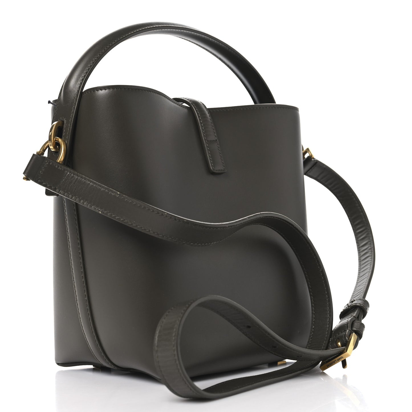 Shiny Calfskin Le 37 Bucket Bag Deep Musk