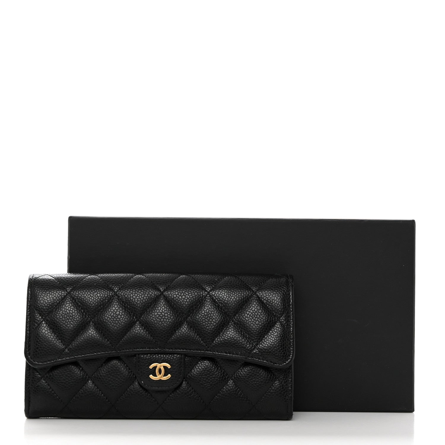Chanel Caviar Quilted Large Gusset Flap Wallet Black 9 of 9