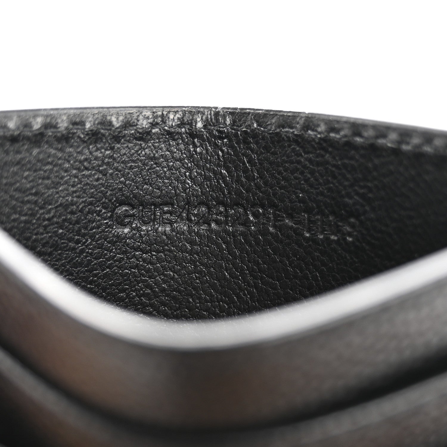 Saint Laurent Grain De Poudre Matelasse Chevron Monogram Credit Card Case Black 7 of 10