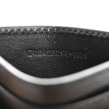 Saint Laurent Grain De Poudre Matelasse Chevron Monogram Credit Card Case Black 7 of 10
