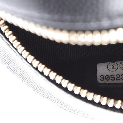Chanel Caviar Quilted French New Wave Round Clutch With Chain Black 6 of 10