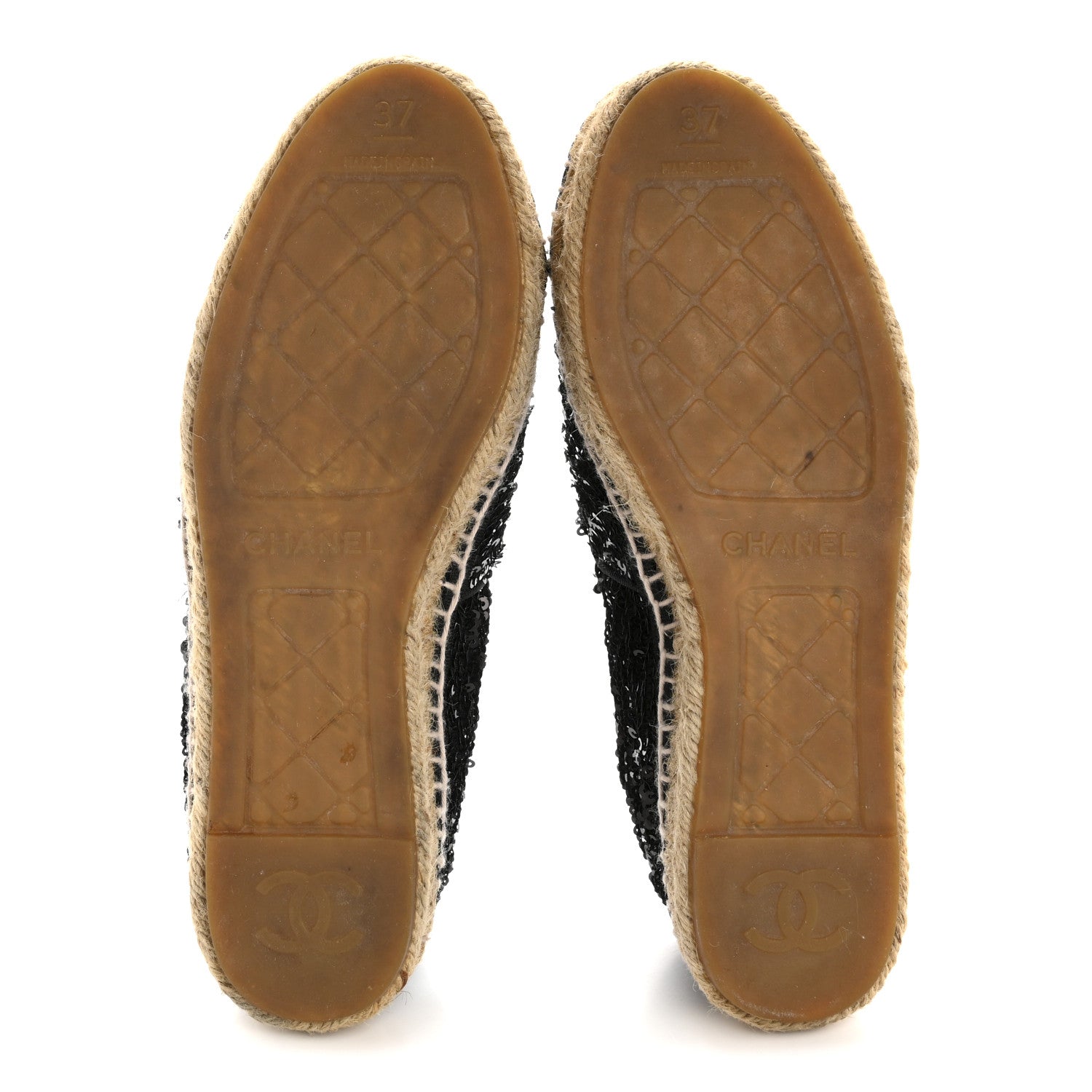 Chanel Patent Sequin CC Espadrilles 37 Black 12 of 18