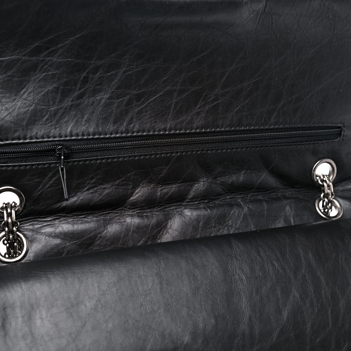 Aged Calfskin Quilted 2.55 Reissue 227 Flap Black