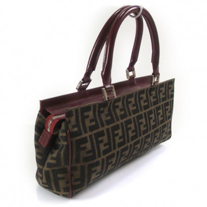 Fendi Zucca Multipocket Satchel Burgundy 3 of 9