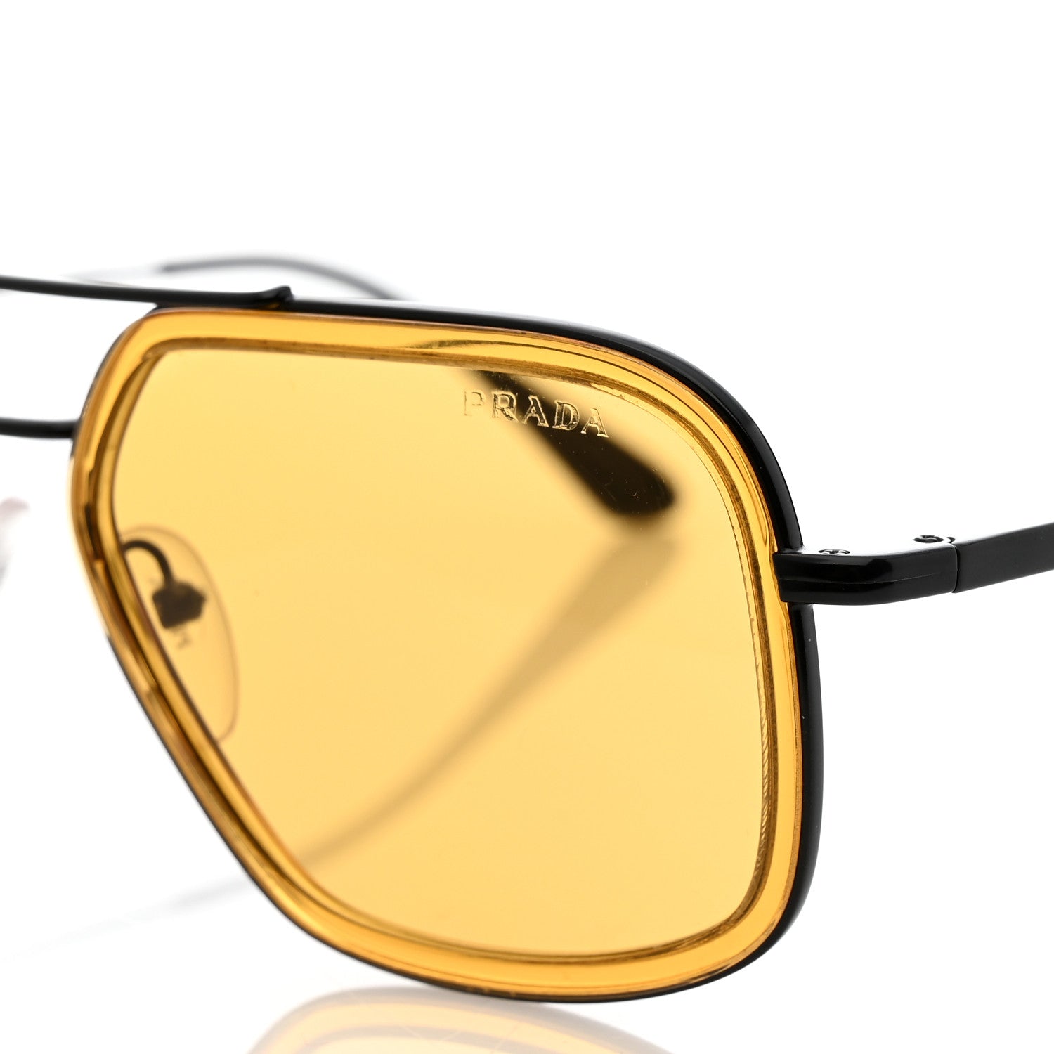 Prada Aviator Sunglasses SPR 57X Black Yellow 1403281 – FASHIONPHILE