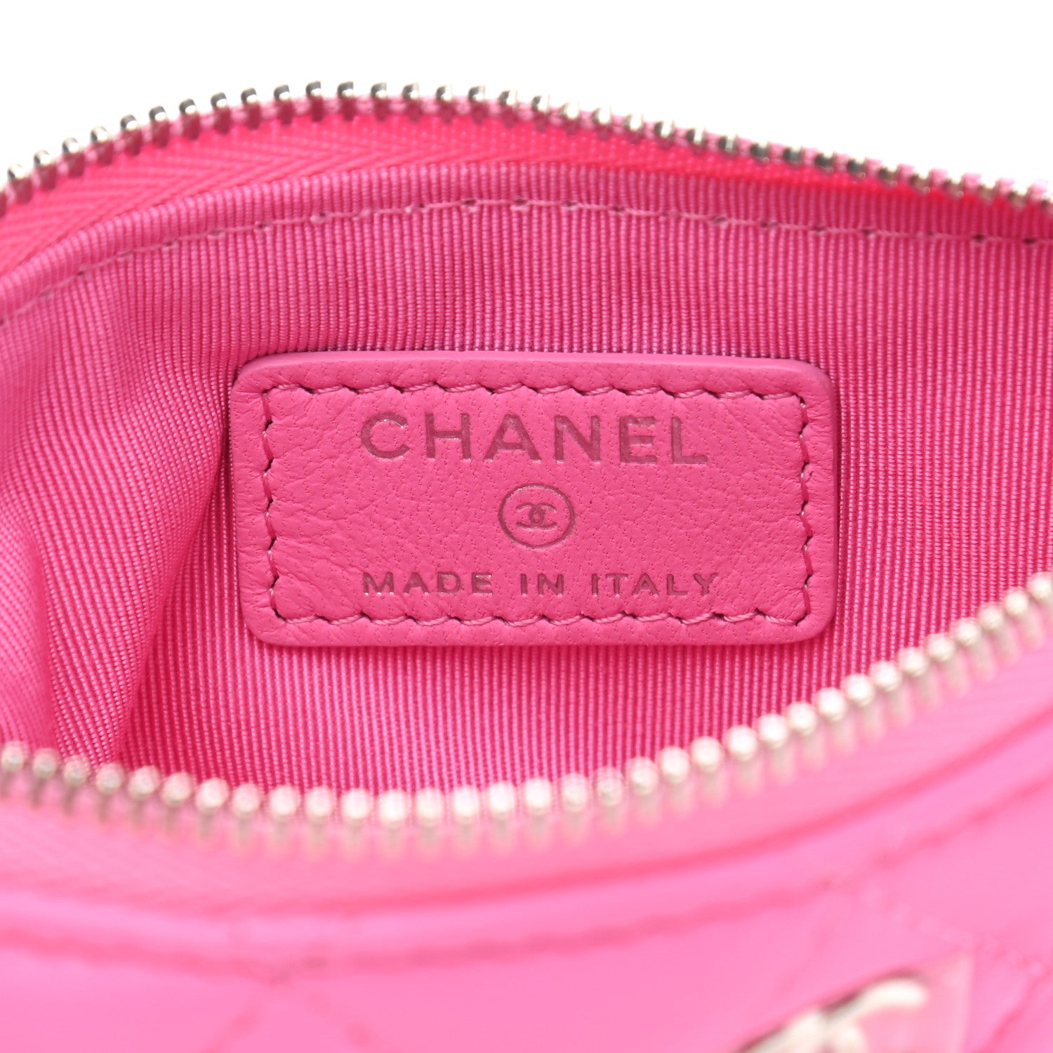 Chanel Lambskin Quilted Small Cosmetic Case Neon Pink 6 of 8