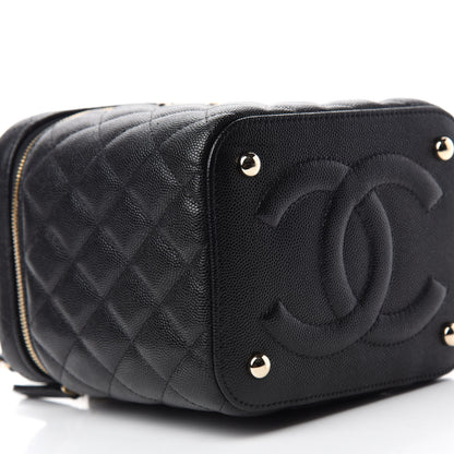 Chanel Caviar Quilted Small Vanity Case With Chain Black 6 of 10