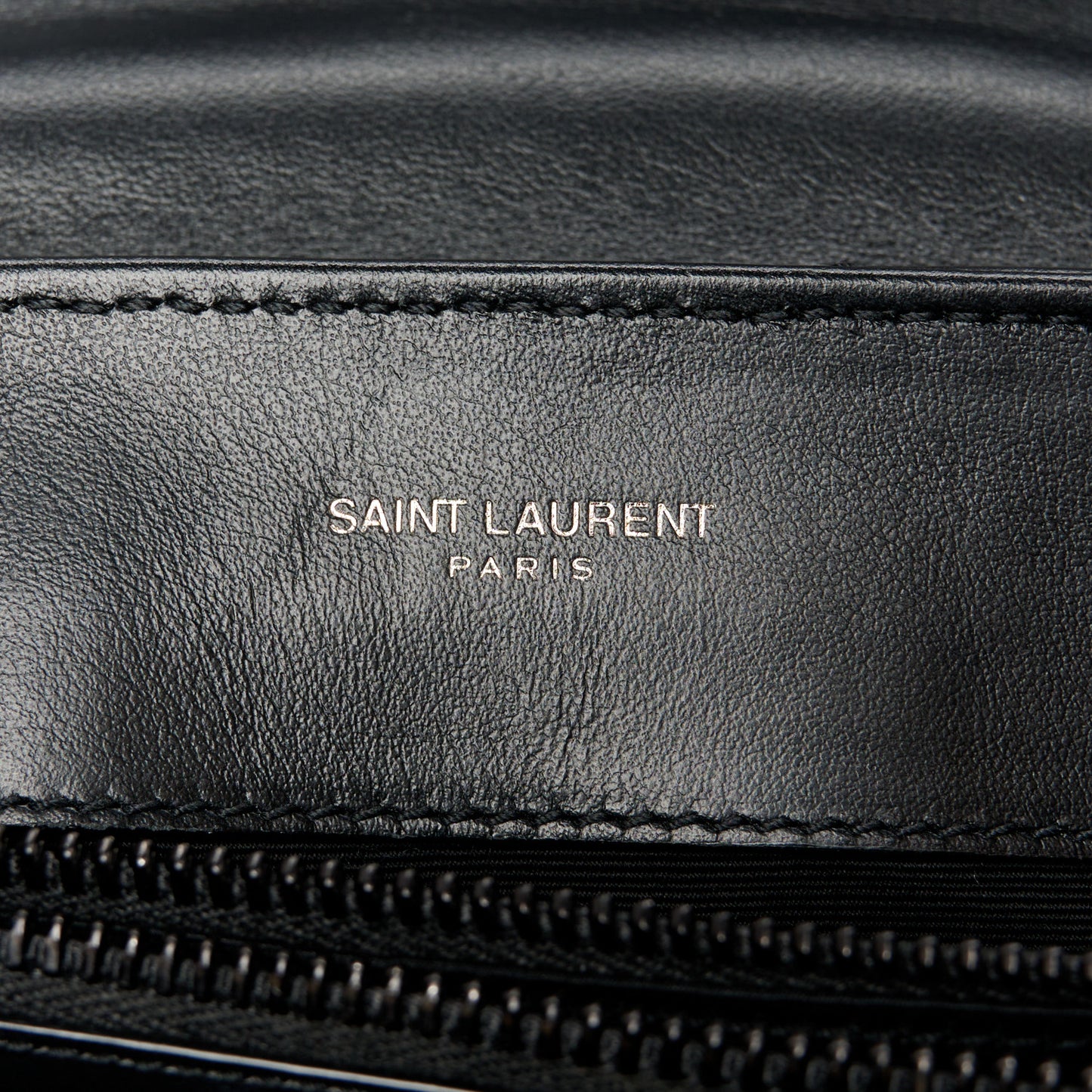 Calfskin Y Quilted Monogram Monochrome Small Loulou Chain Satchel Black