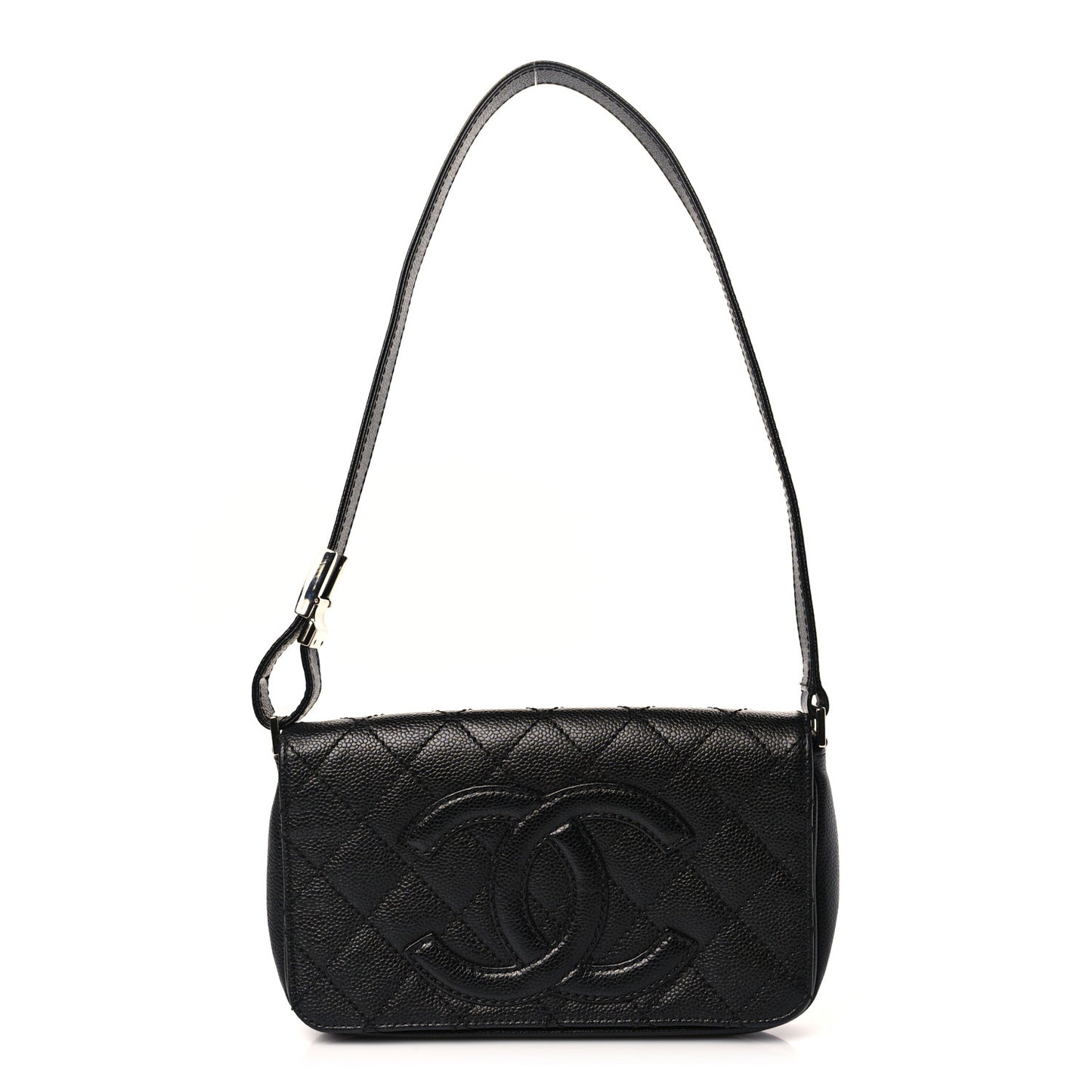 Caviar Quilted Timeless CC Flap Shoulder Bag Black