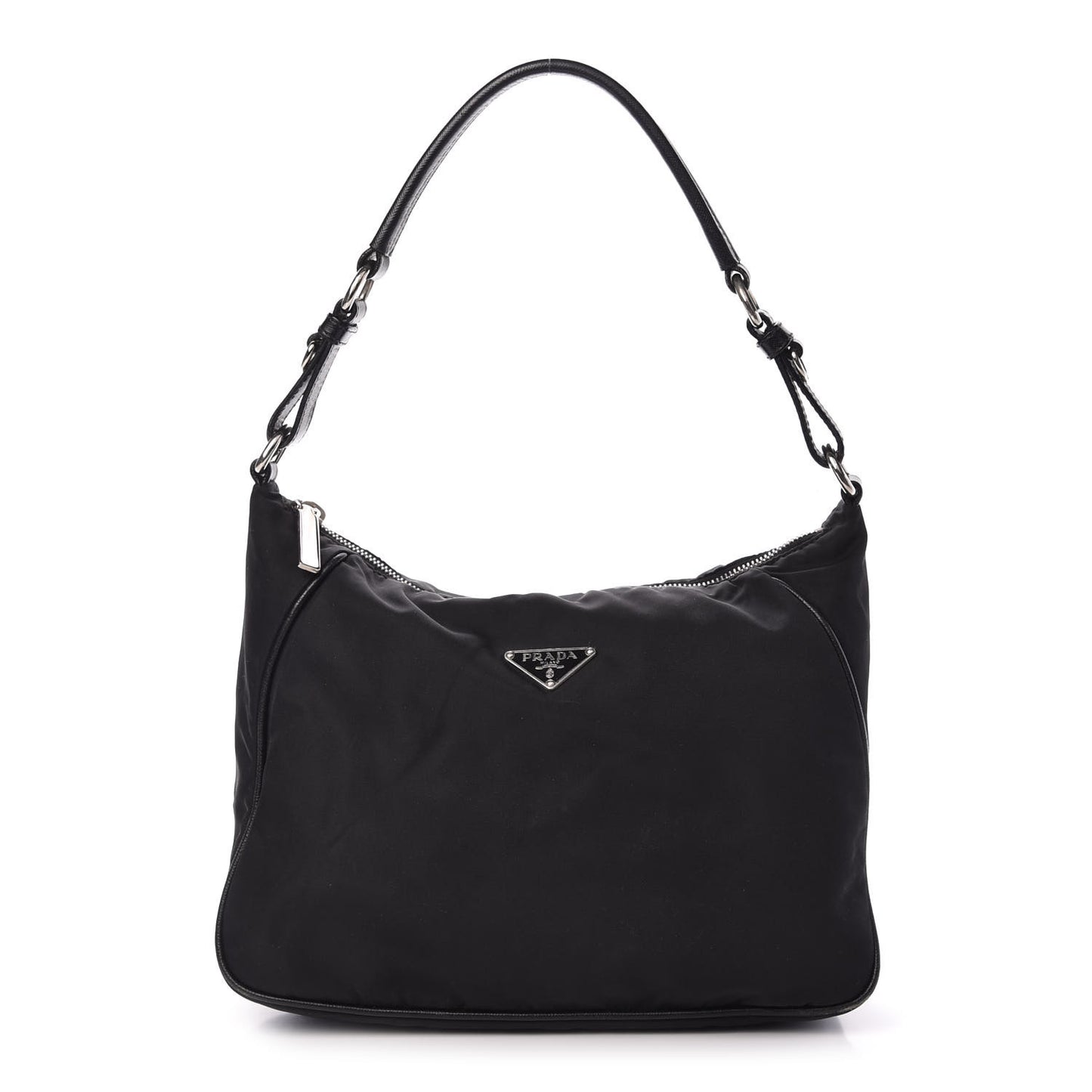 Tessuto Nylon Saffiano Hobo Black