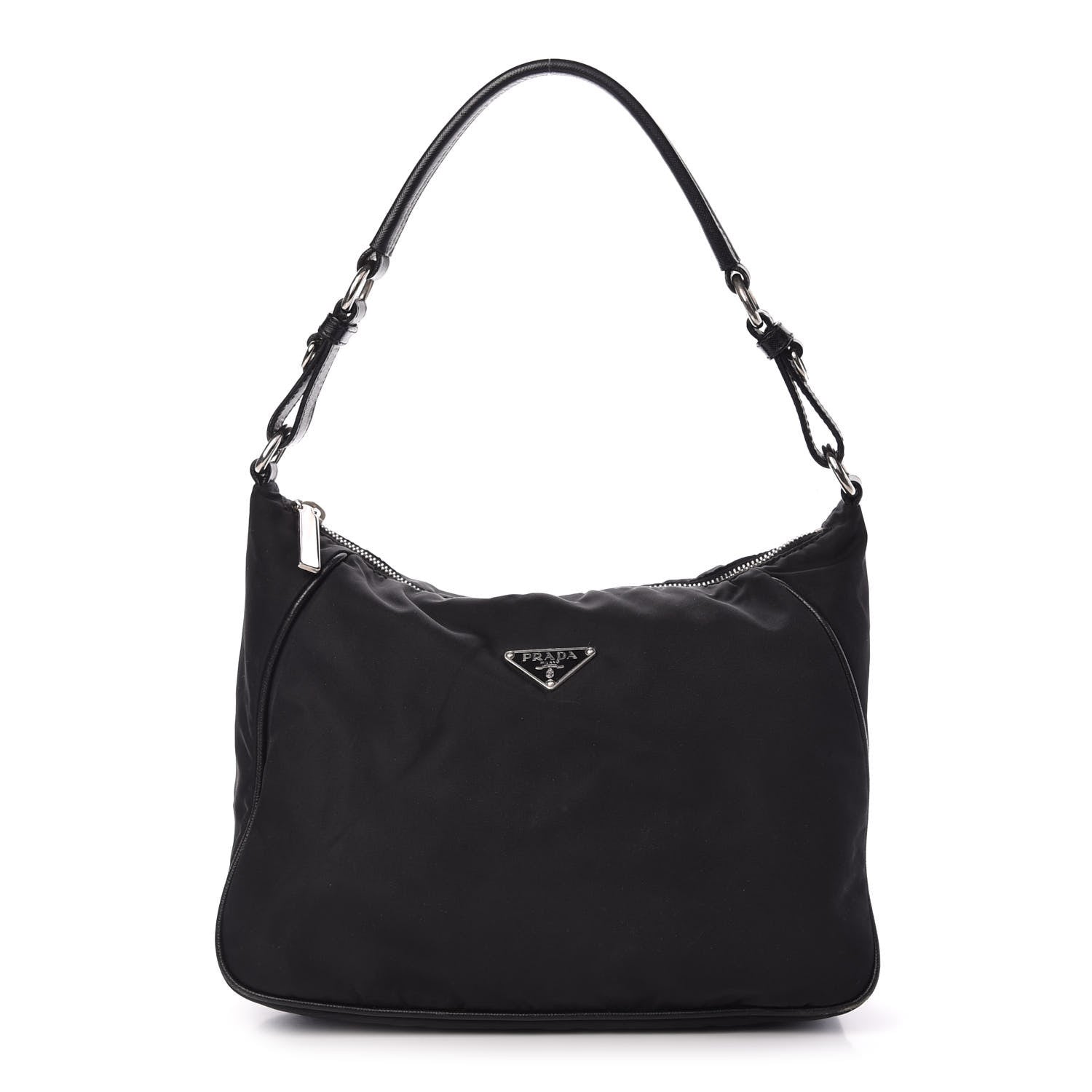 Prada Tessuto Nylon Saffiano Hobo Black 1 of 11