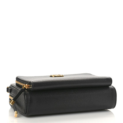 Christian Dior Grained Calfskin Caro Double Pouch Black 3 of 7