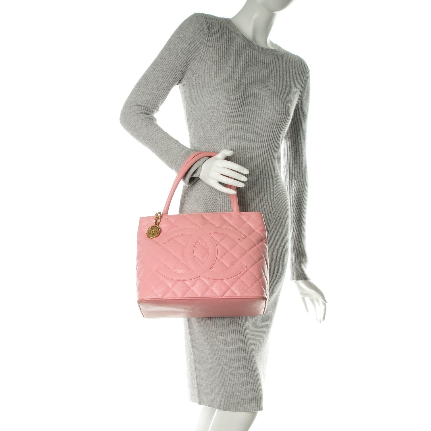 Chanel Caviar Quilted Medallion Tote Light Pink 2 of 12