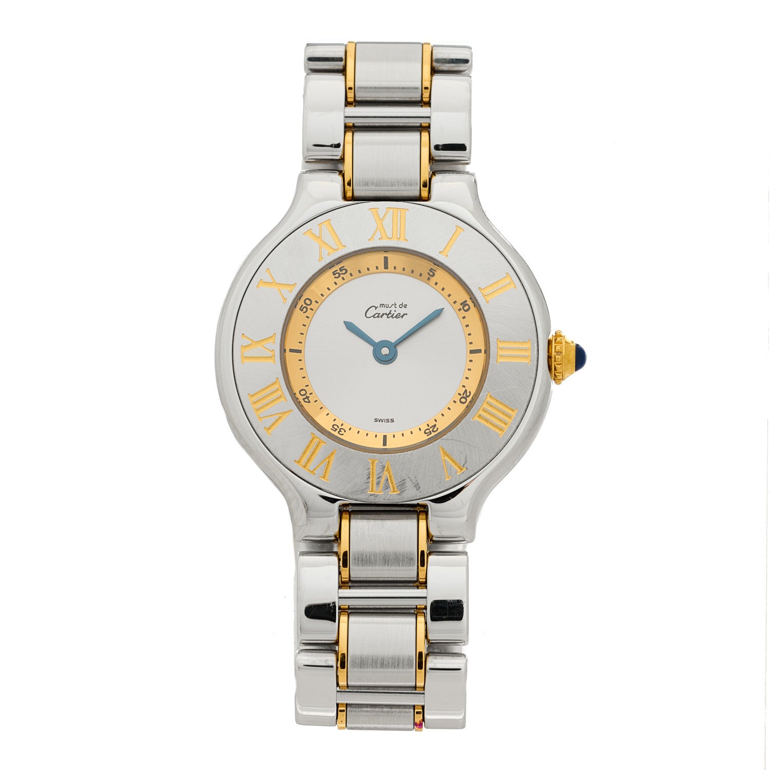 Cartier Stainless Steel 18K Yellow Gold 28mm Must de 21 Quartz Watch 1 of 4