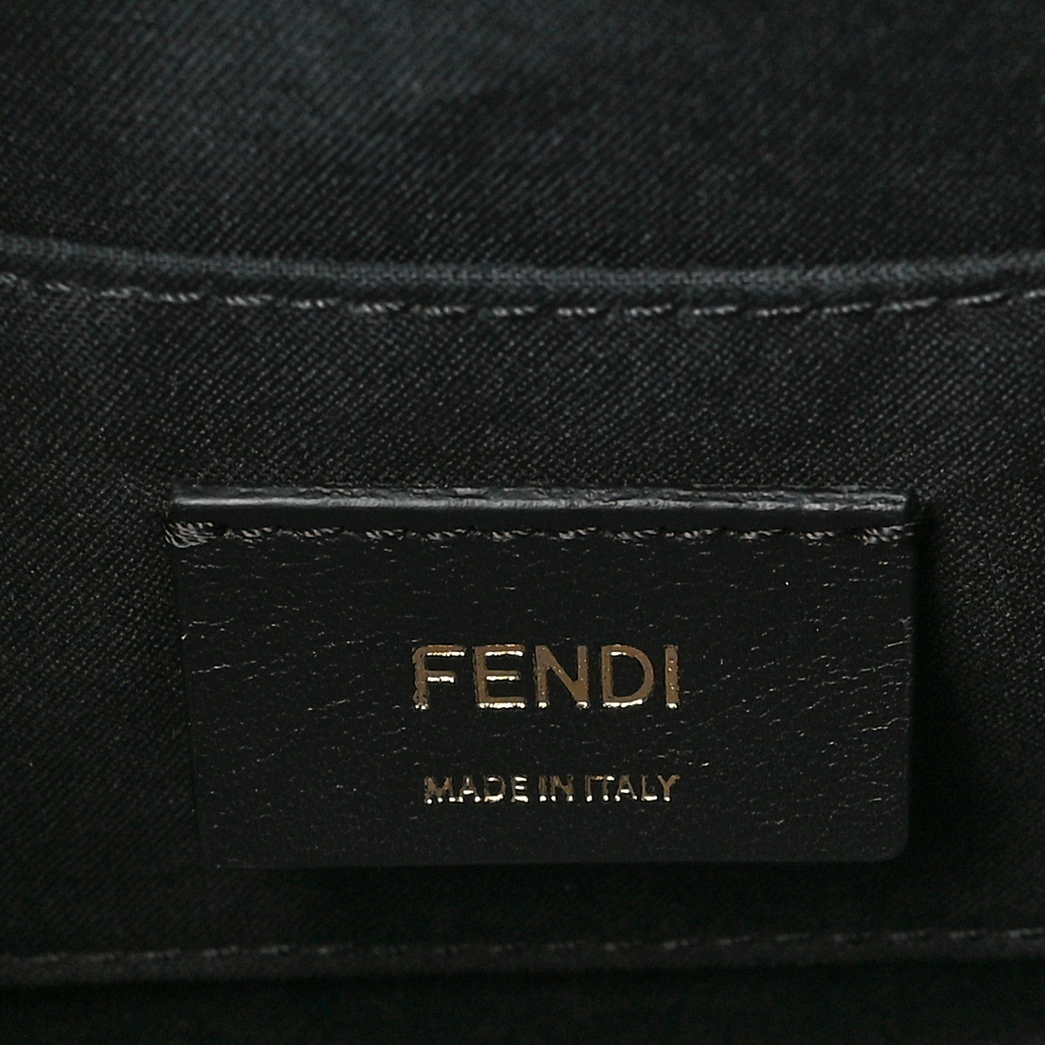 Fendi Glazed Fabric Vitello Century F is Fendi FF 1974 Stamp Patch Camera Case Mogano Panna Black 6 of 10