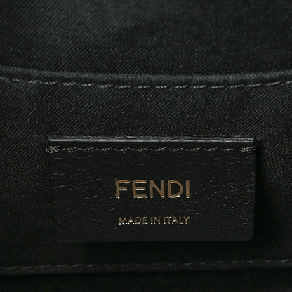 Fendi Glazed Fabric Vitello Century F is Fendi FF 1974 Stamp Patch Camera Case Mogano Panna Black 6 of 10